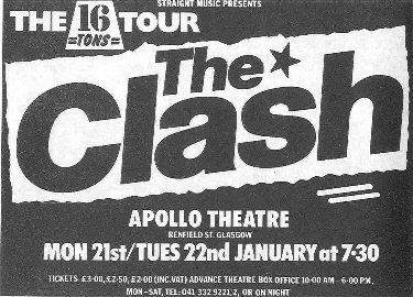 The Clash - 16 Tons Tour Poster