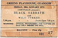 Black Sabbath - Wild Turkey - 28/01/1972