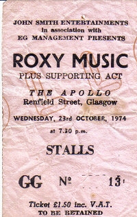 Roxy Music - Jess Roden - 23/10/1974