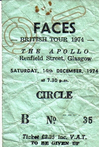 The Faces - Bill Barclay - 14/12/1974