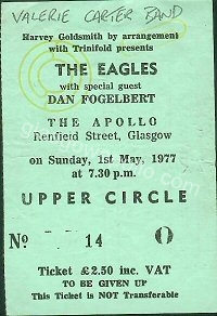 The Eagles - The Valerie Carter Band - 01/05/1977