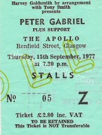Peter Gabriel - Nona Hendryx - 15/09/1977