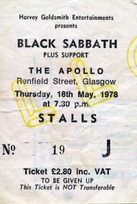 Black Sabbath - Van Halen - 18/05/1978