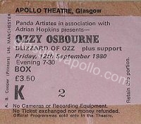 Ozzy Osbourne - Budgie - 12/09/1980
