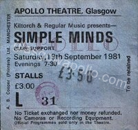 Simple Minds - Icehouse - 19/09/1981