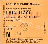 Thin Lizzy - 31/10/1981